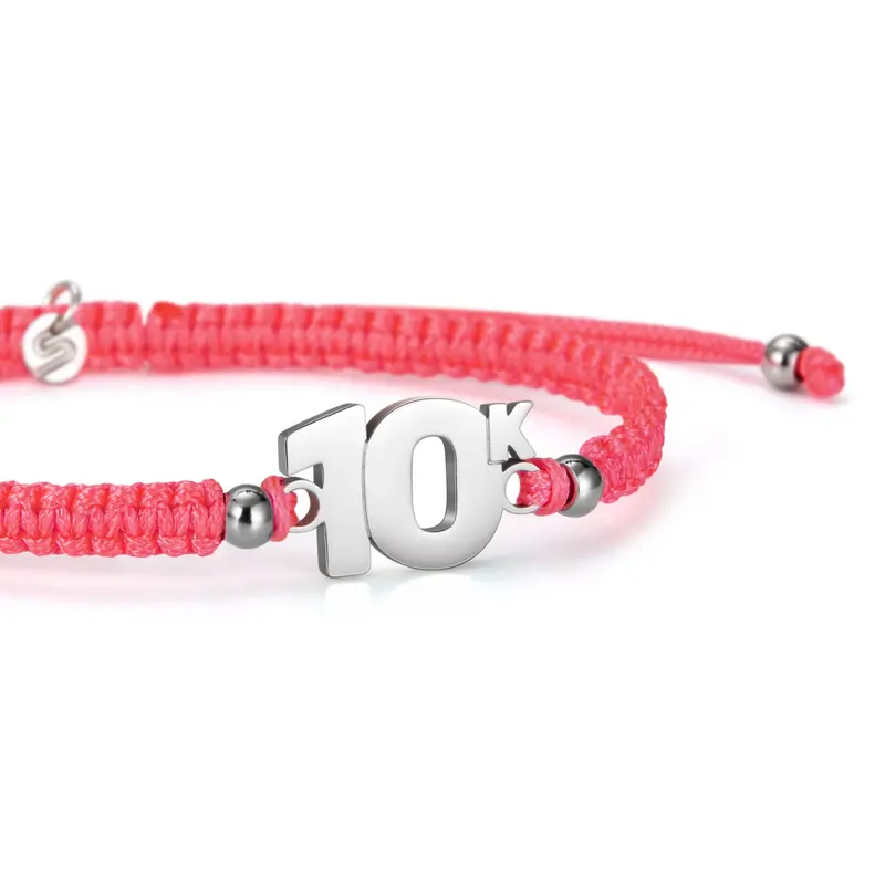 10K Neon Pink Braided Bracelet 1