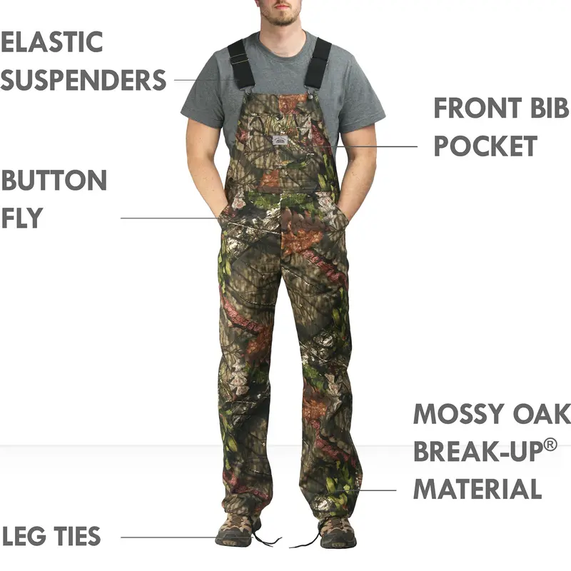 #178 Mossy Oak Break-Up Camo American Made Overalls 1