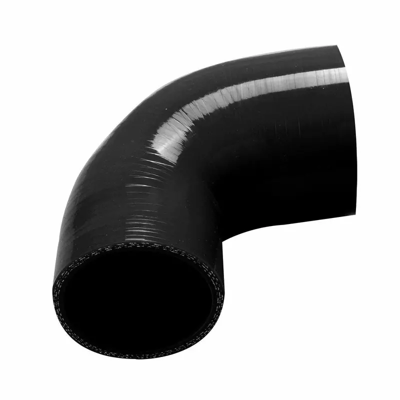 2.25"-2.5" 4-Ply 90 Elbow Turbo/Intercooler/Intake Silicone Reducer Hose Black 1