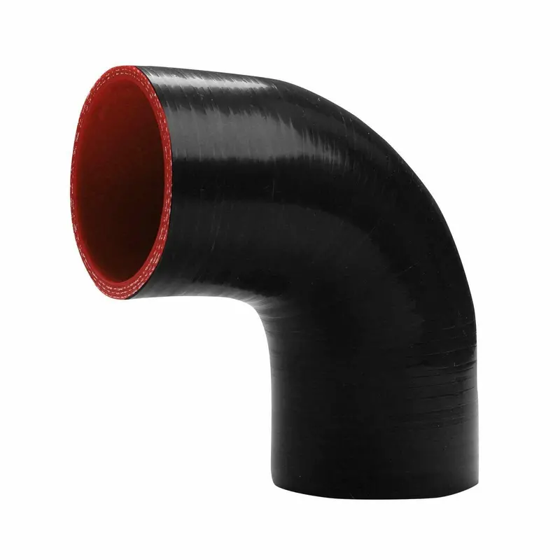 2" 4-Ply 90 Degree Elbow Silicone Coupler Hose Black-Red 51Mm Id 1