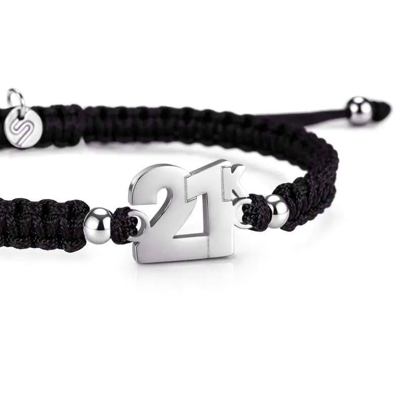 21K Black Braided Bracelet 1