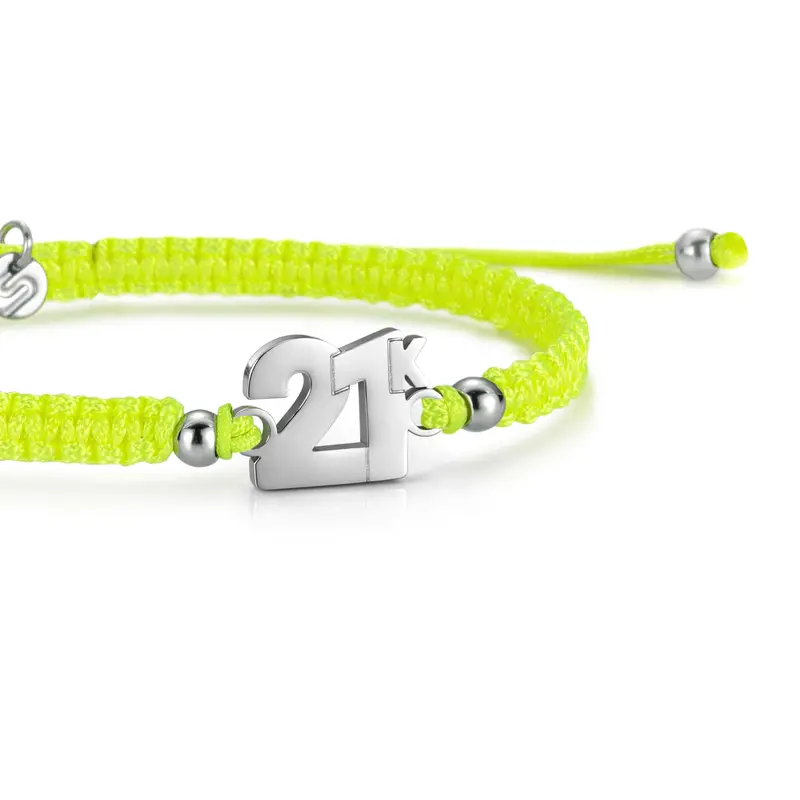 21K Neon Yellow Braided Bracelet 1