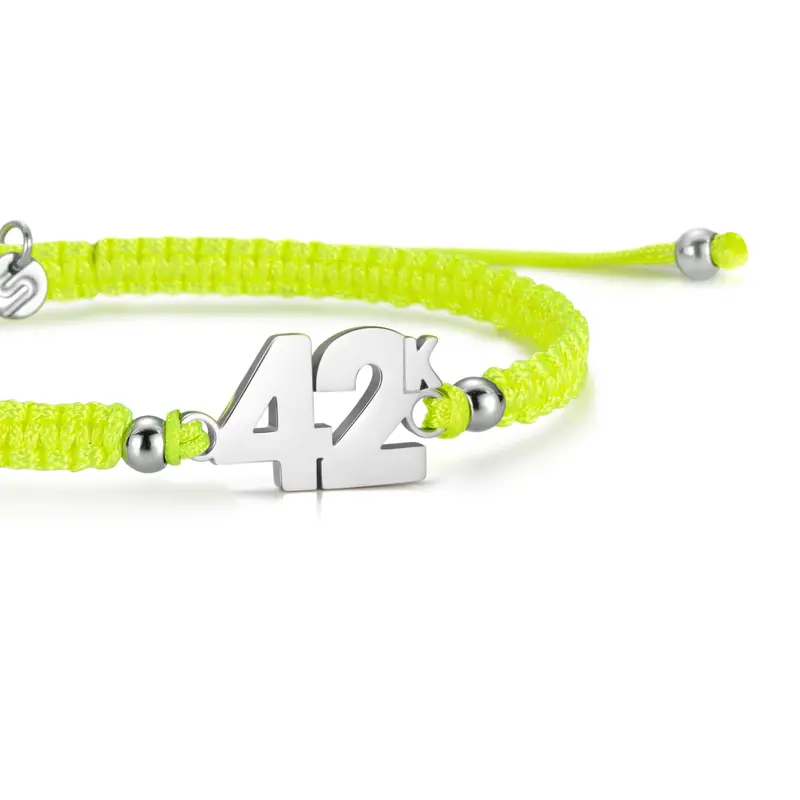 42K Neon Yellow Braided Bracelet 1