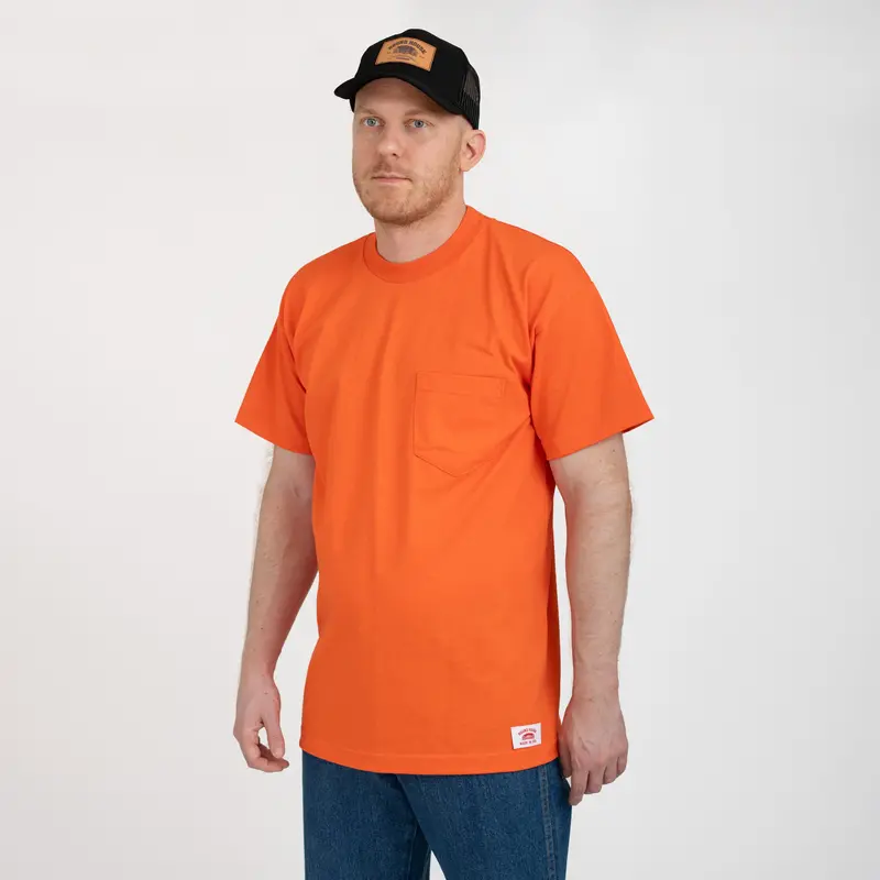 #627 Made In Usa Round House Heavyweight Short Sleeve Pocket Work T-Shirt 1