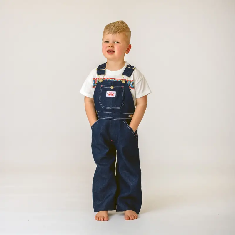 #7 Kids Premium Blue Denim Bib Overall 1