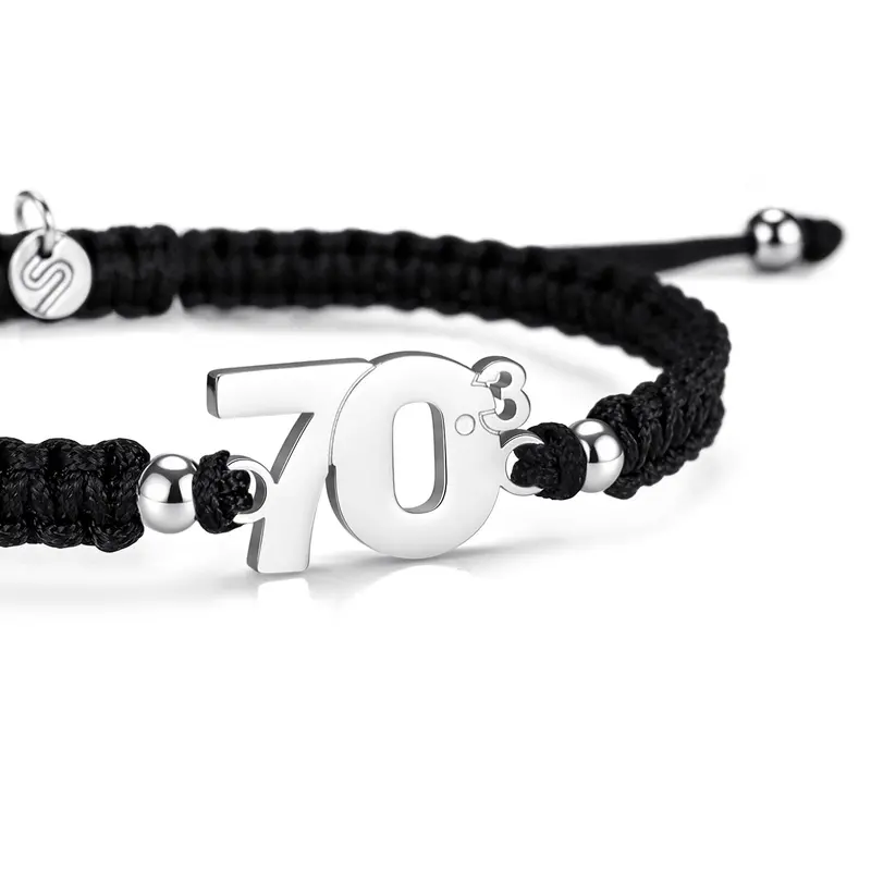 70.3 Silver Black Braided Bracelet 1