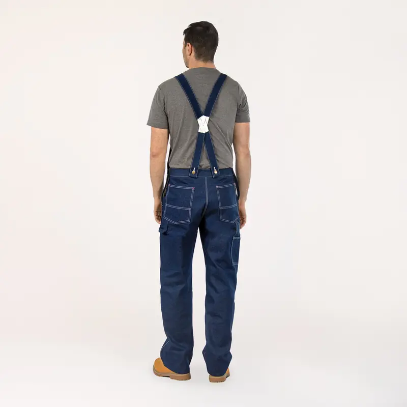 #907 Low Back Blue Denim Bib Overalls 1