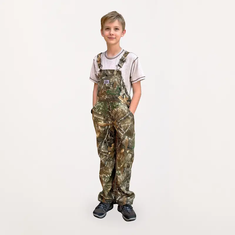 #951 Made In Usa Boys Realtree Camo Bib Overall 1