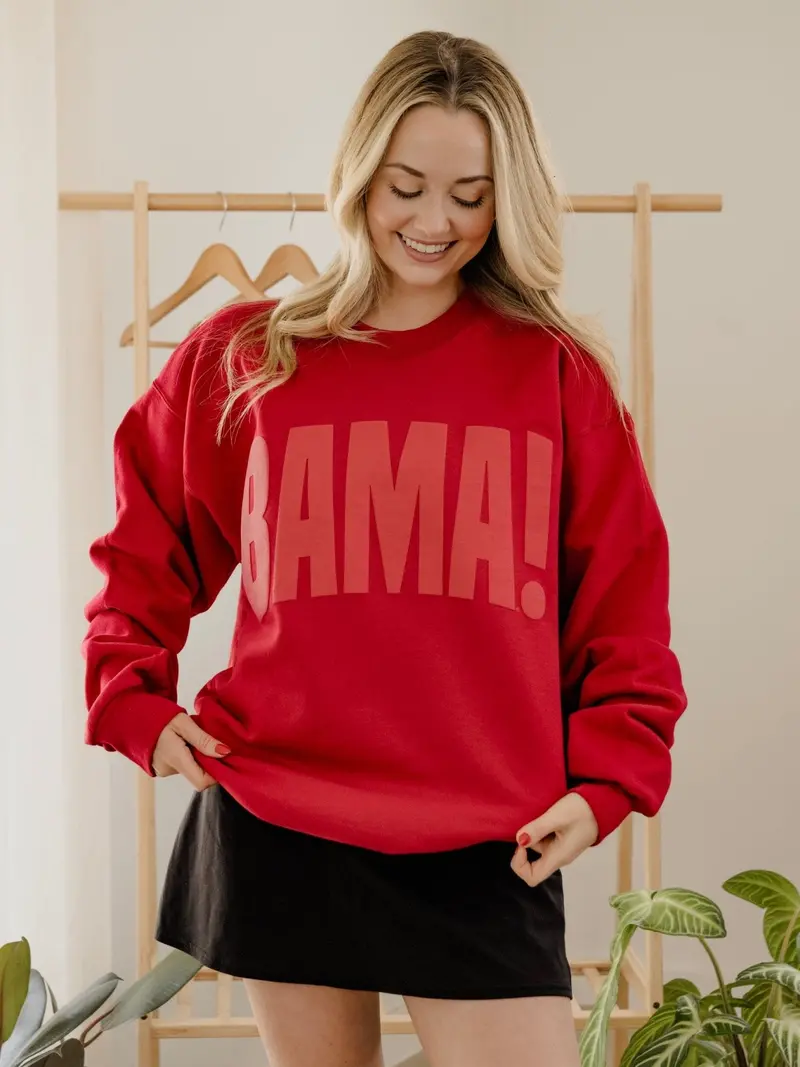 Alabama Crimson Tide Mono Puff Ink Crimson Sweatshirt 1