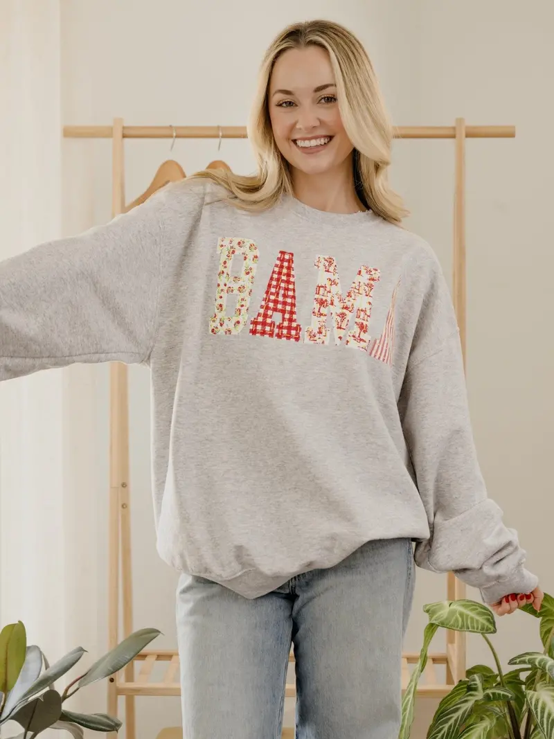 Alabama Crimson Tide Quilted Puff Ink Ash Gray Thrifted Sweatshirt 1