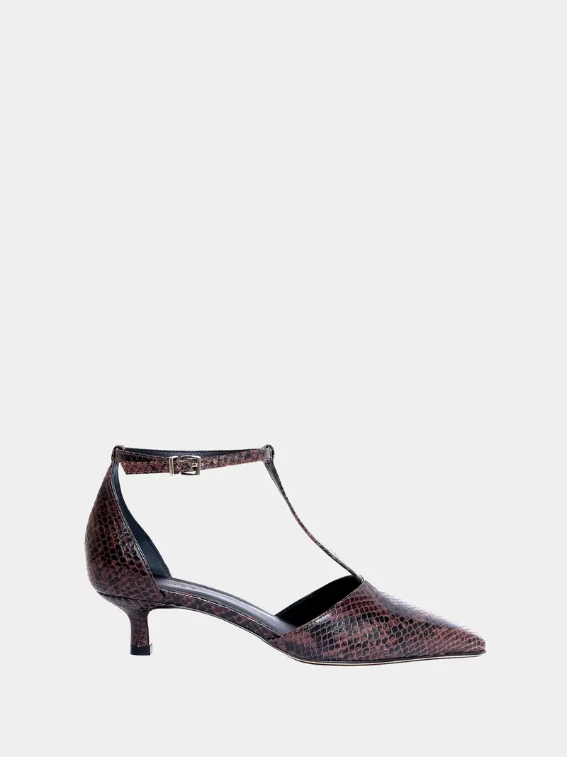 Almada Brown Snake Pump 1