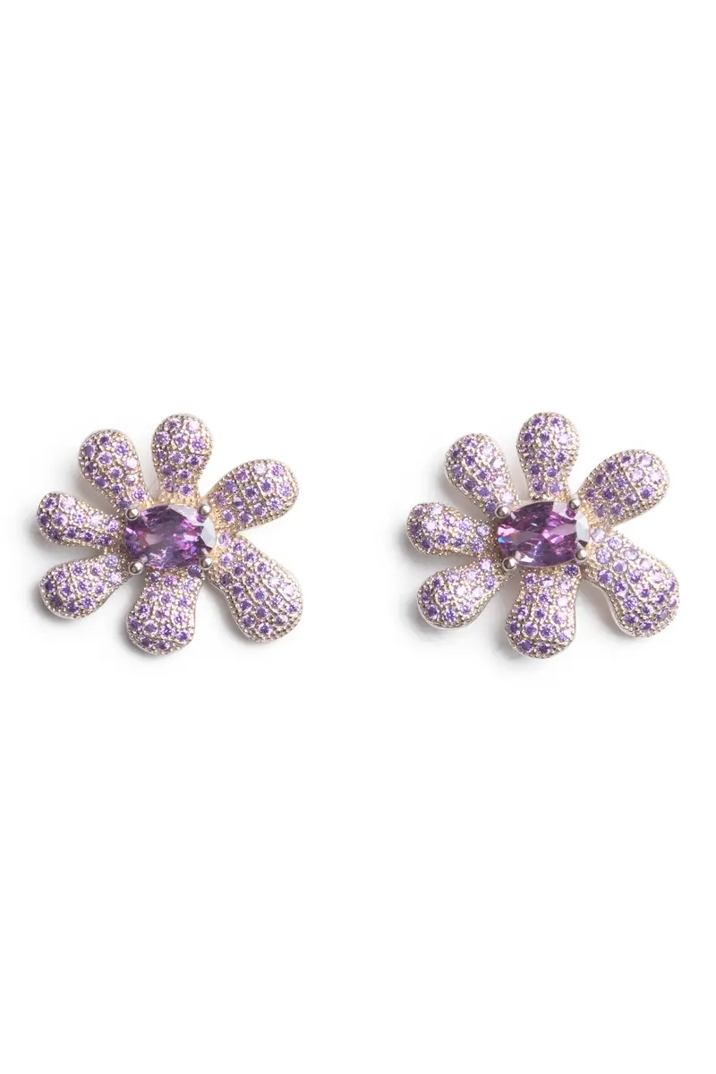 Amethyst Pave Squashed Blossom Earring 1