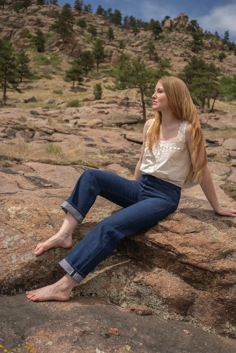 Anna Allen Helene Selvedge Jeans (00 - 22) - Printed Copy Shop (+£10.00) 1