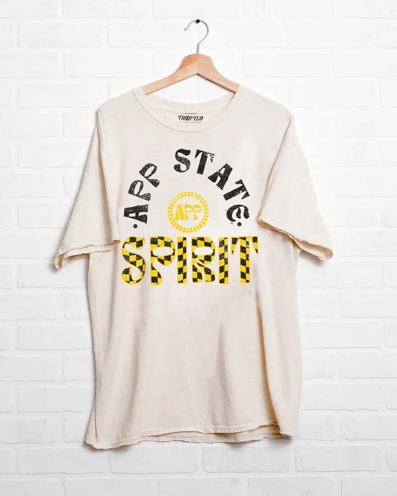Appalachian State Spirit Off White Thrifted Tee 1