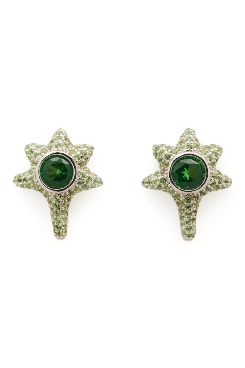 Apple Green Coral Studs 1