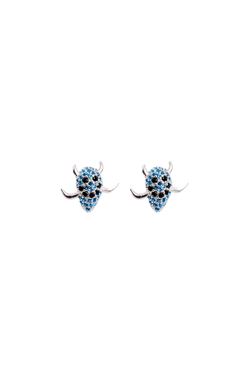 Aquamarine Spike Monster Studs 1