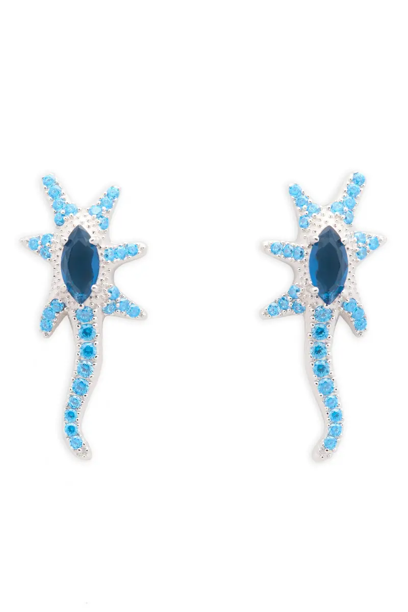 Aquamarine Star Trail Earrings 1