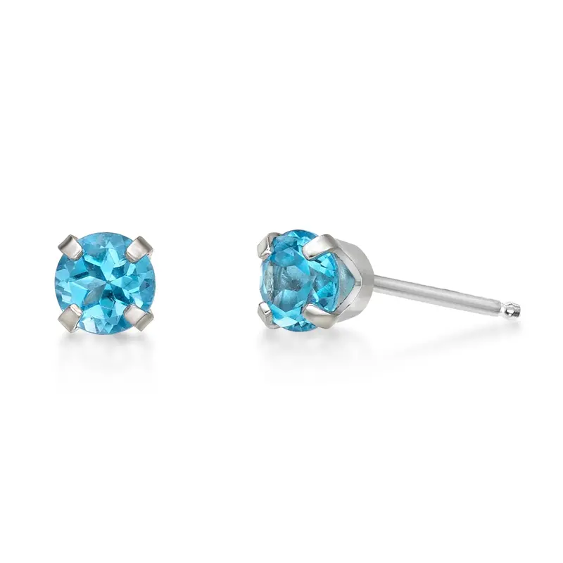 Arctic Blue Topaz Stud Earrings 1