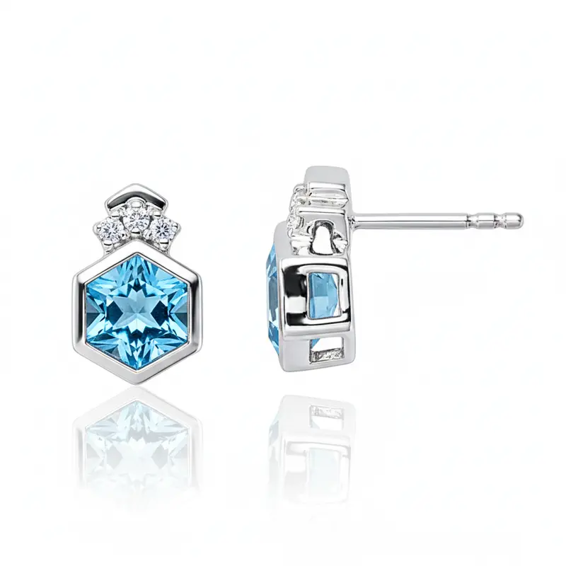 Arctic Spark Blue Topaz Earrings 1