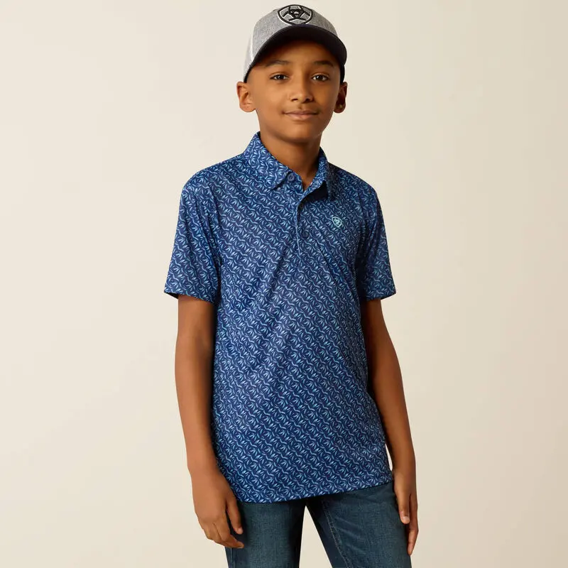 Ariat Boy's All Over Print Polo 1