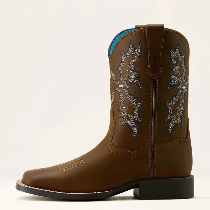 Ariat Kid's Tombstone Wide Square Toe Western Boot 1