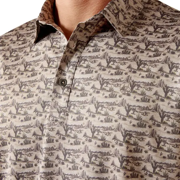 Ariat Men's All Over Print Heathered Fit Polo 1