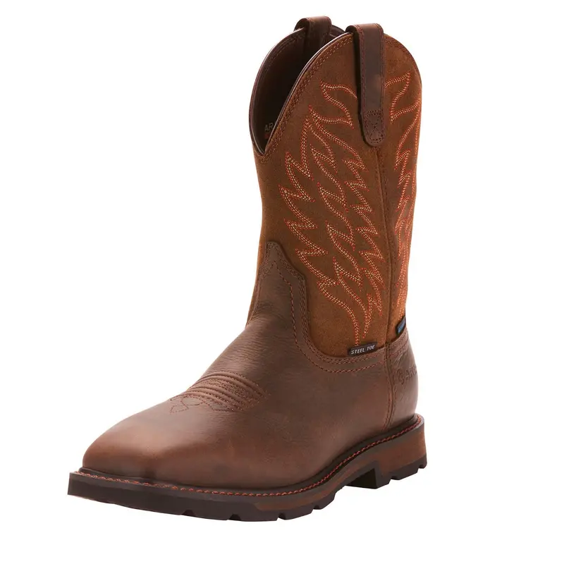 Ariat Men's Groundbreaker Wide Square Toe Waterproof Steel Toe Work Boot 1