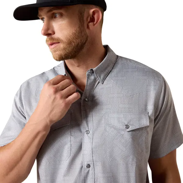 Ariat Mens Printed Venttek Western Fitted Snap Shirt 1