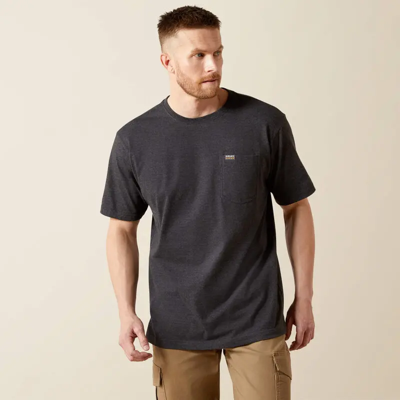 Ariat Men's Rebar Cotton Strong Standard Short-Sleeve Pocket T-Shirt 1