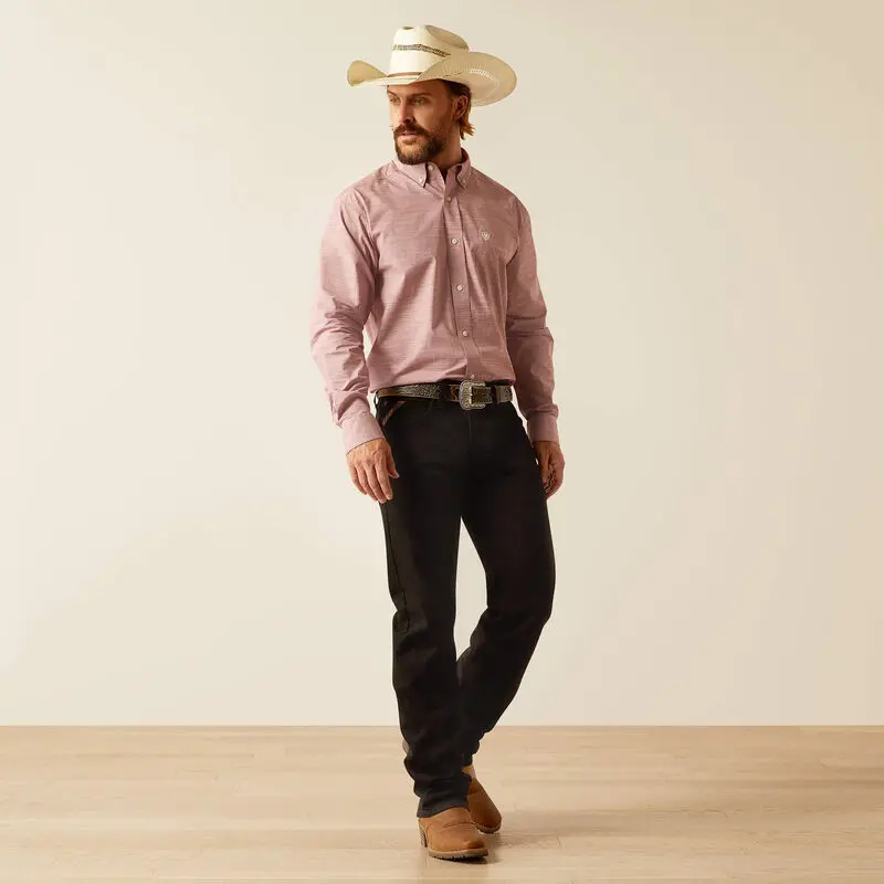 Ariat Men's Solid Slub Long Sleeve Classic Fit Shirt 1
