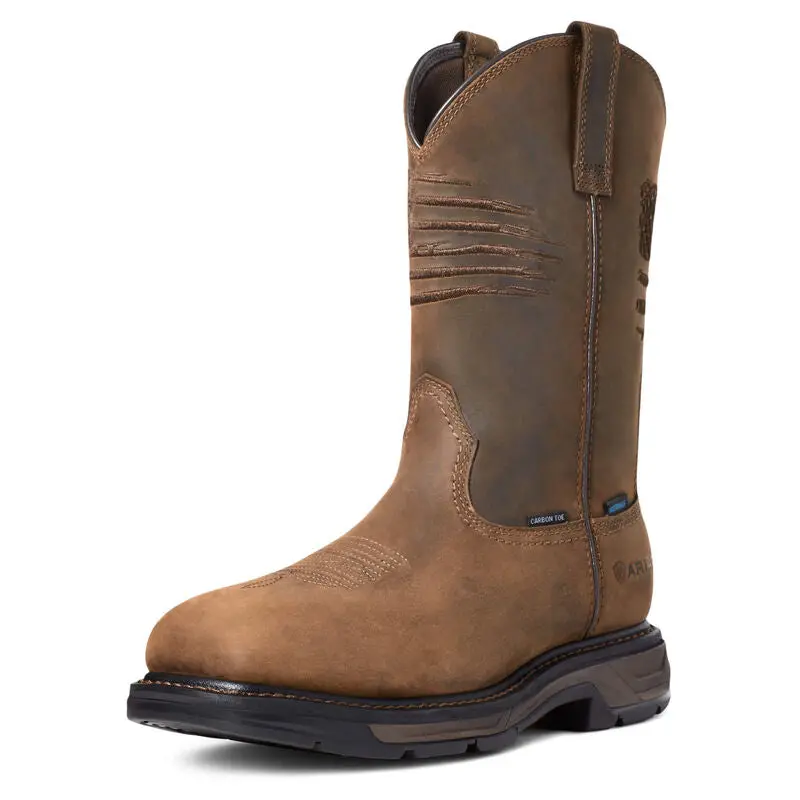 Ariat Men's Workhog Xt Waterproof Patriot Carbon Toe Work Boot 1