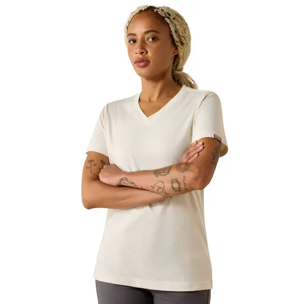 Ariat Women's Rebar Cotton Strong Standard V-Neck Short-Sleeve T-Shirt 1