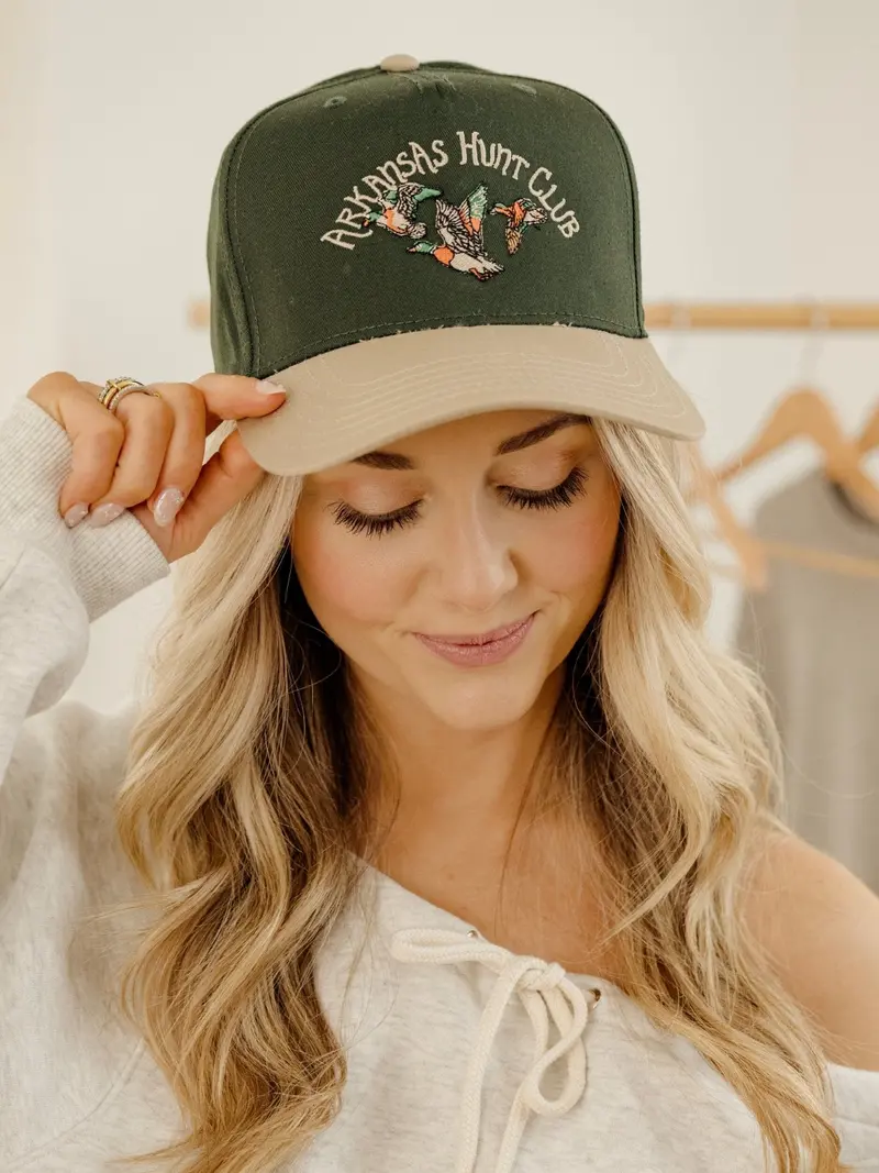 Arkansas Hunt Club Green/Khaki Embroidered Hat 1