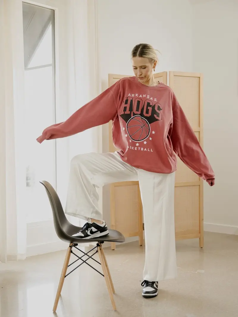 Arkansas Razorbacks Basketball Pro Cardinal Sweatshirt 1