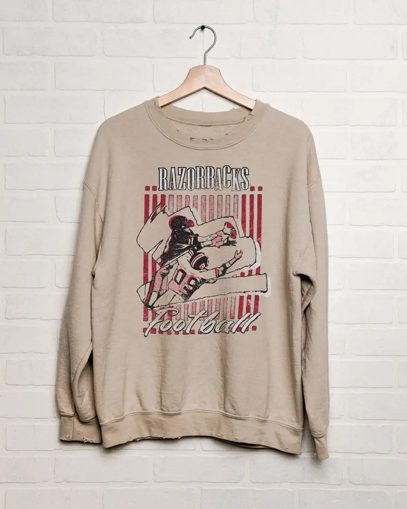 Arkansas Razorbacks Beach Shade Sand Thrifted Sweatshirt 1