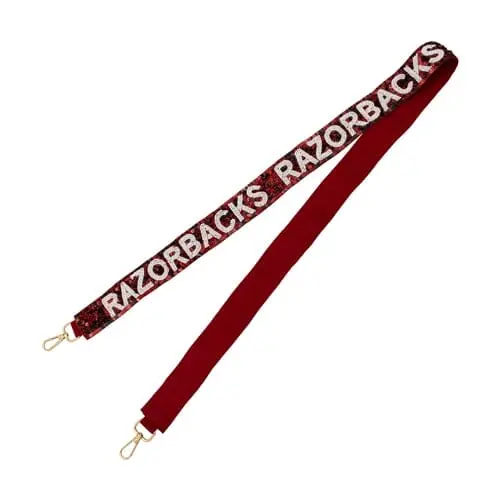 Arkansas Razorbacks Cardinal Sequin Stadium Crossbody Purse Strap 1