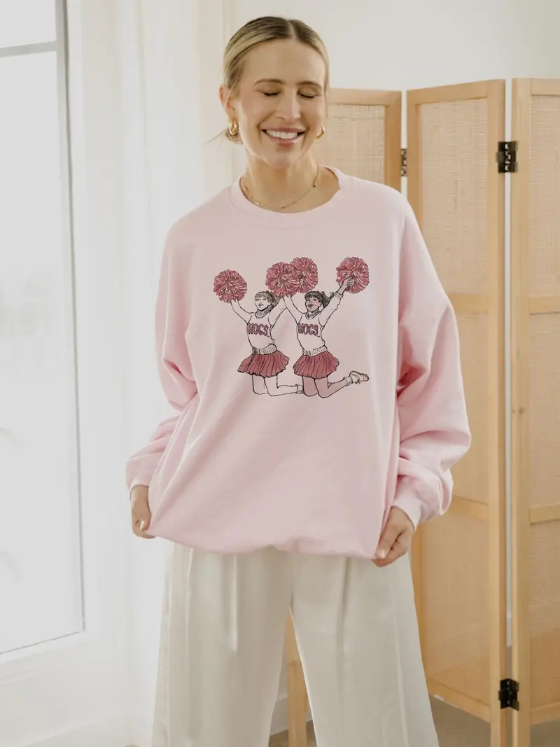 Arkansas Razorbacks Cheer Pink Sweatshirt 1