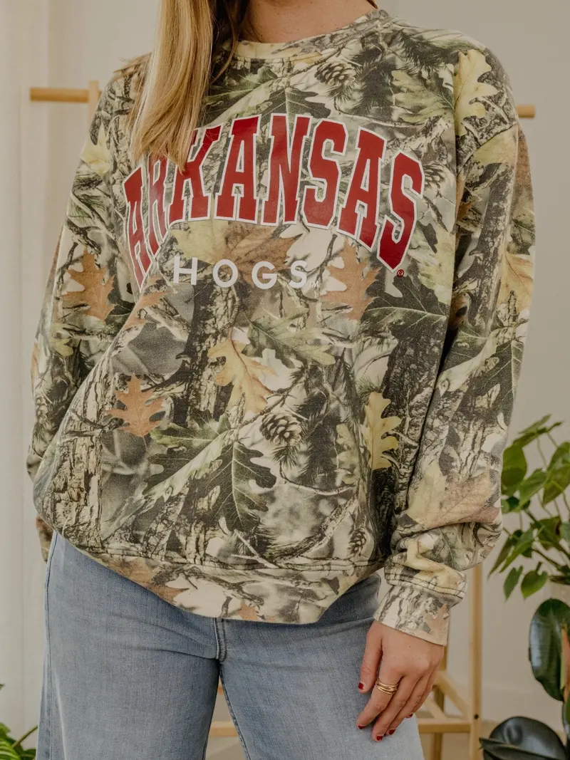 Arkansas Razorbacks Filled Gault Camouflage Sweatshirt 1
