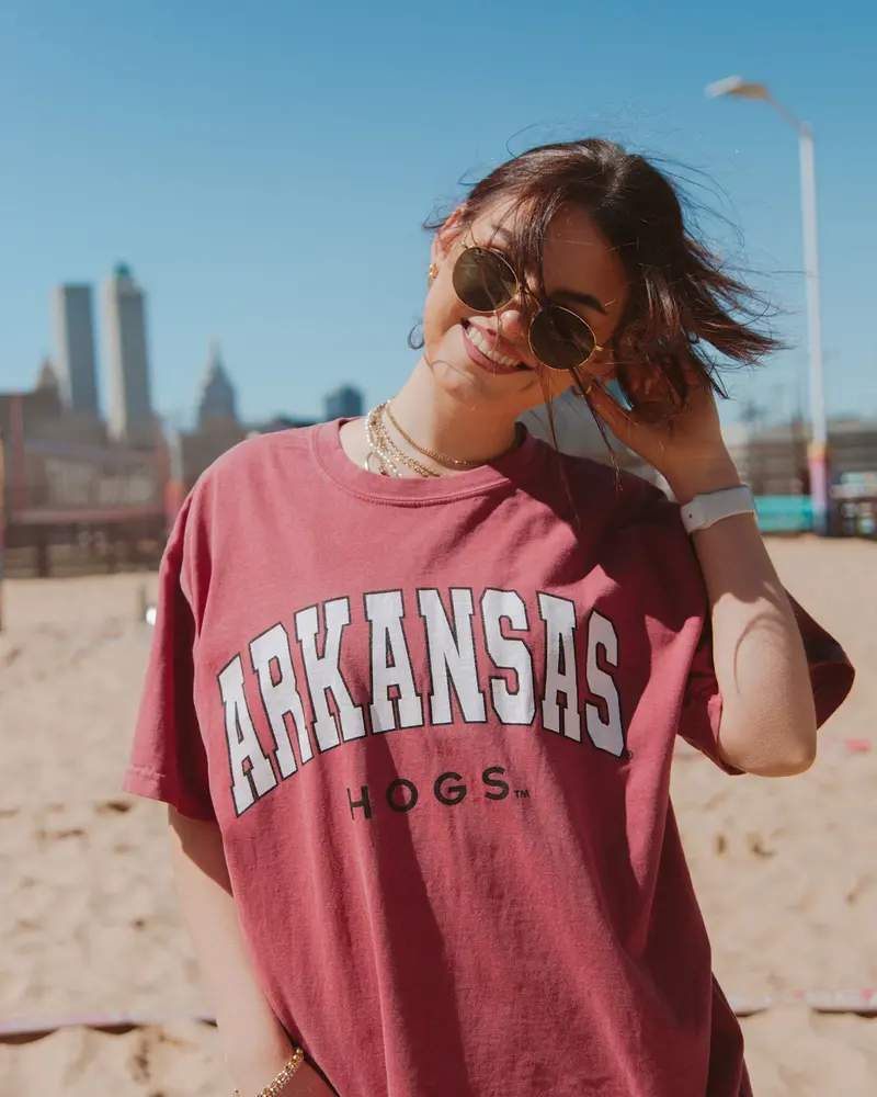 Arkansas Razorbacks Filled Gault Cardinal Tee 1