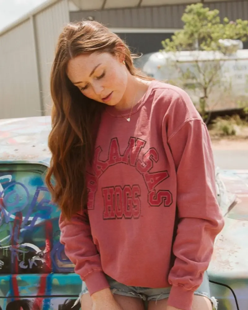 Arkansas Razorbacks Mega Arch Cardinal Sweatshirt 1