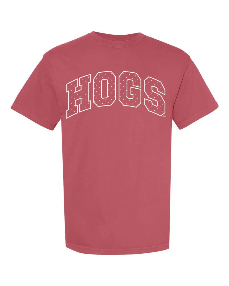 Arkansas Razorbacks Polka Dot Puff Ink Cardinal Tee 1