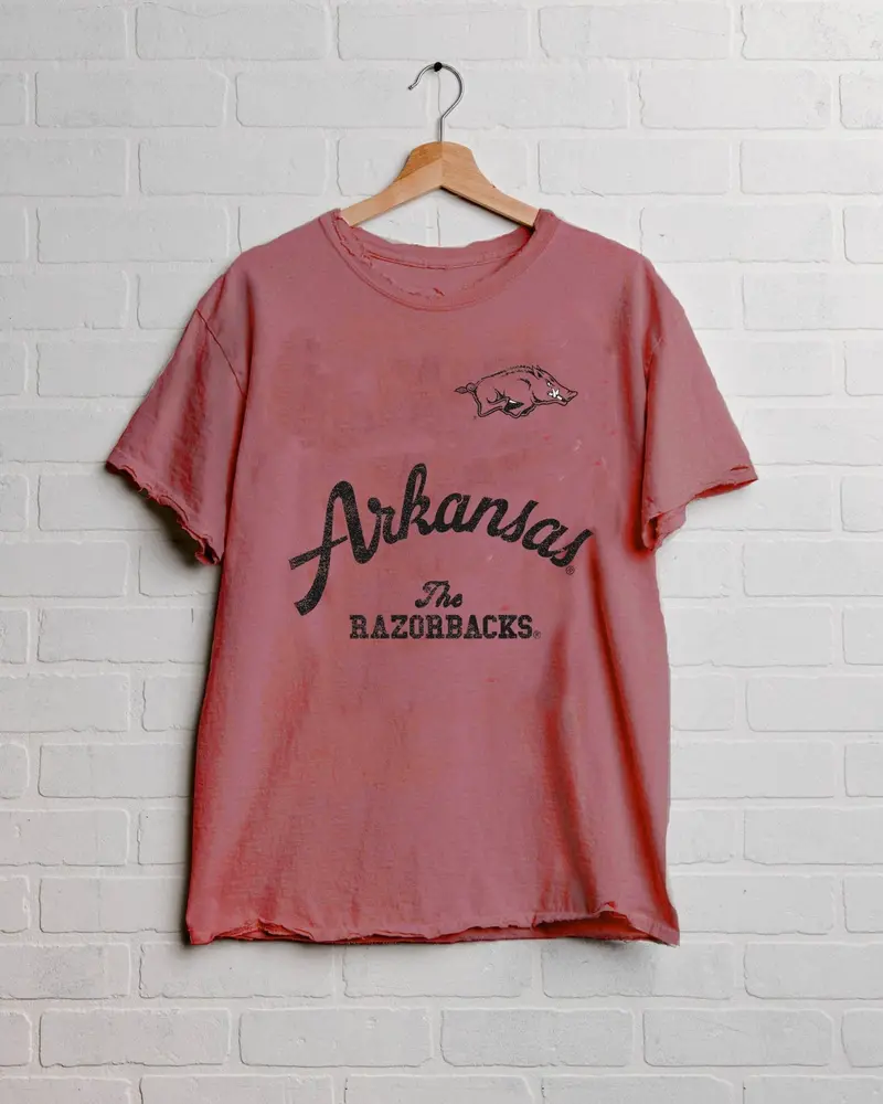 Arkansas Razorbacks Quality Red Thrifted Tee 1