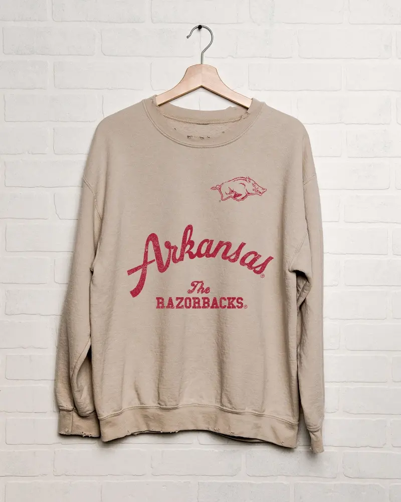 Arkansas Razorbacks Quality Sand Thrifted Sweatshirt 1