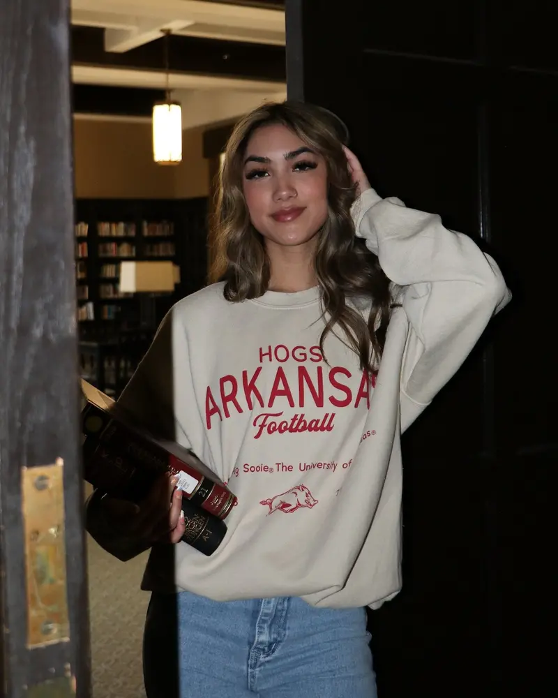Arkansas Razorbacks Shot Off Sand Thrifted Sweatshirt 1