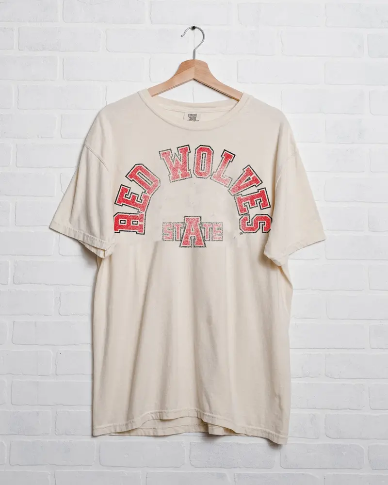 Arkansas State Red Wolves Mega Arch Ivory Tee 1