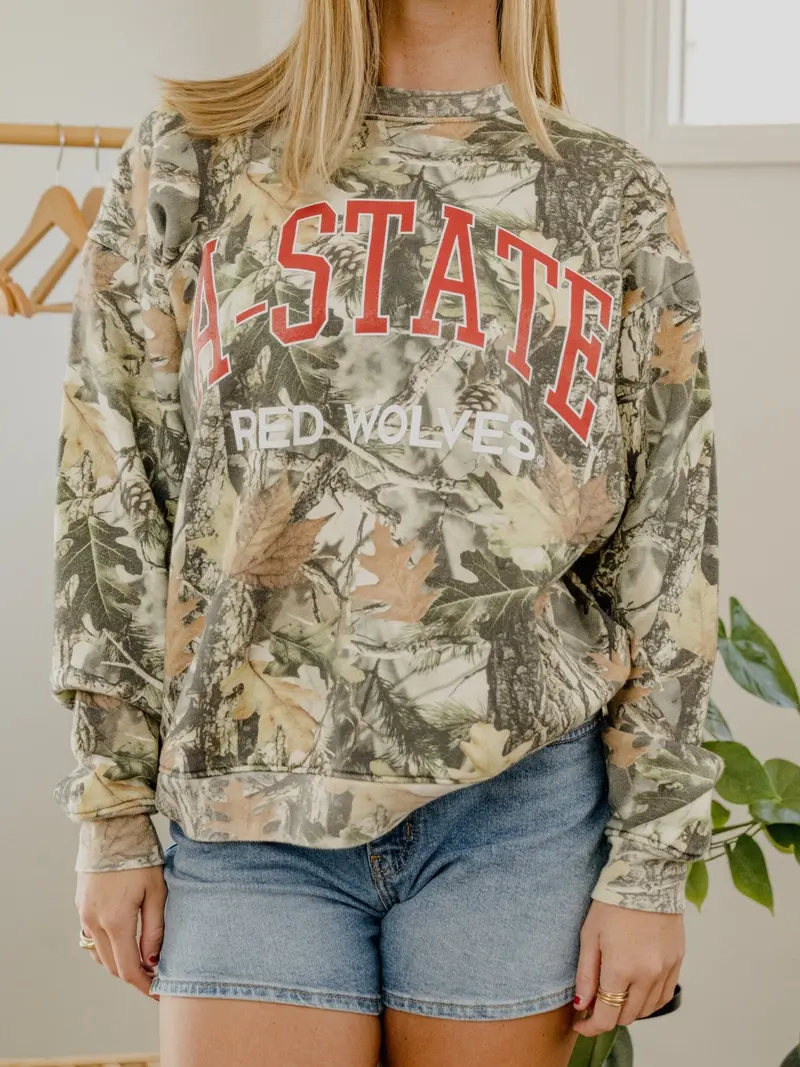 Asu Red Wolves Filled Gault Camouflage Sweatshirt 1