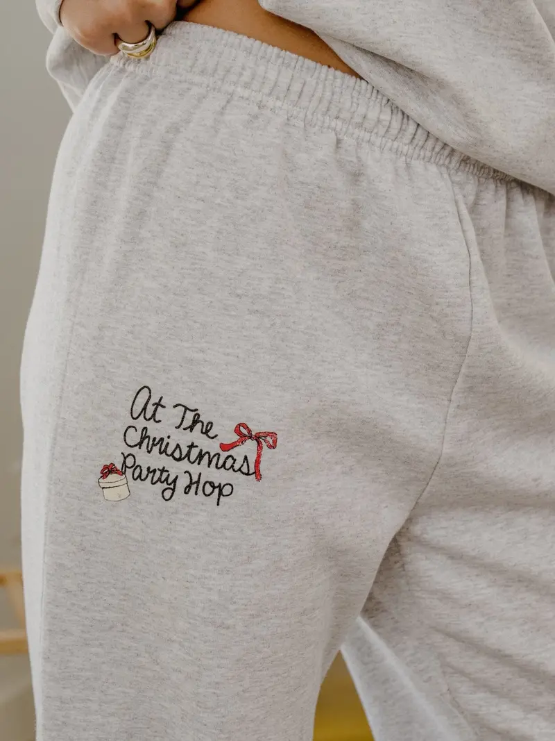 At The Christmas Party Hop Ash Gray Sweatpants 1