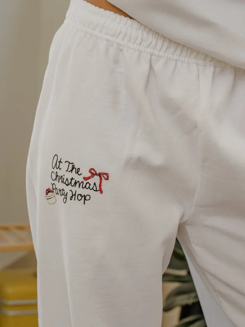 At The Christmas Party Hop White Sweatpants 1