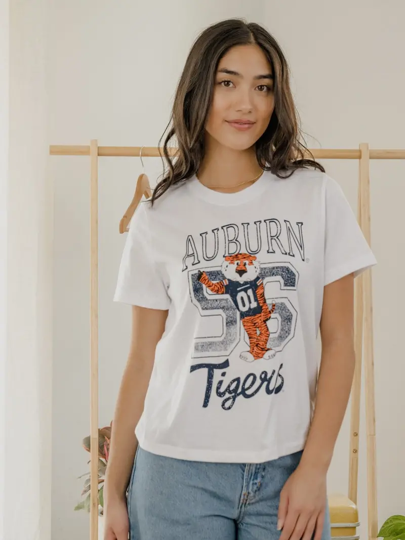 Auburn Tigers Club Mascot White Ellie Perfect Tee 1