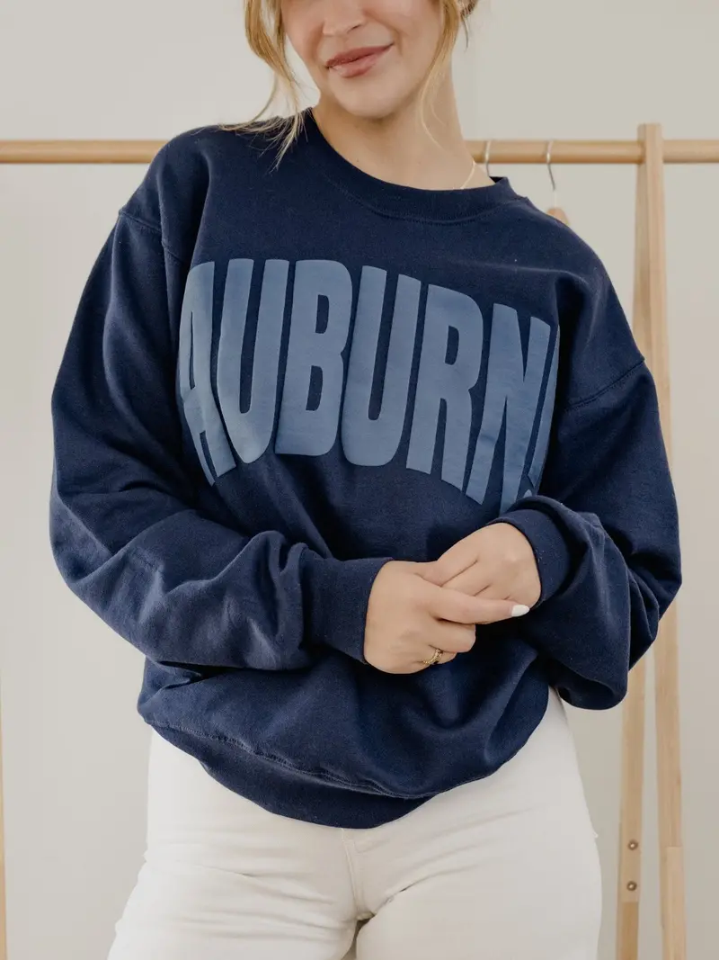 Auburn Tigers Mono Puff Ink Navy Sweatshirt 1